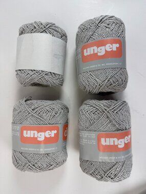 Lot of 3+ Unger Duet Linen Cotton Weaving Yarn Light Grey DK Knitting Vintage